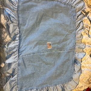 Ralph Lauren Heavyweight Denim Pillow Sham Ruffled Cover STANDARD USA
